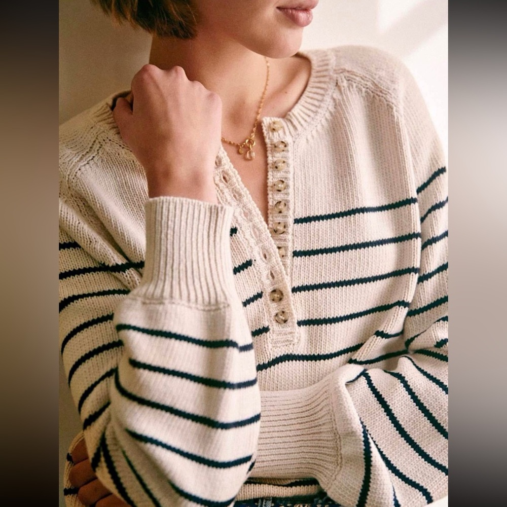 Sézane Striped Cotton Sweater